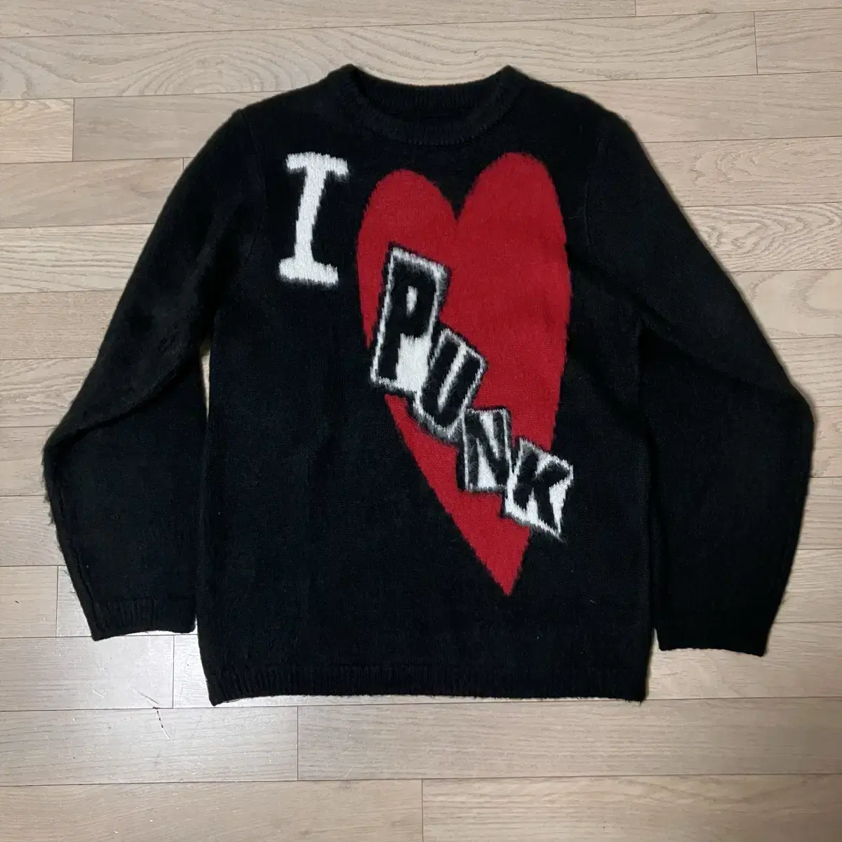 I LOVE PUNK Brushed Mohair Sweater