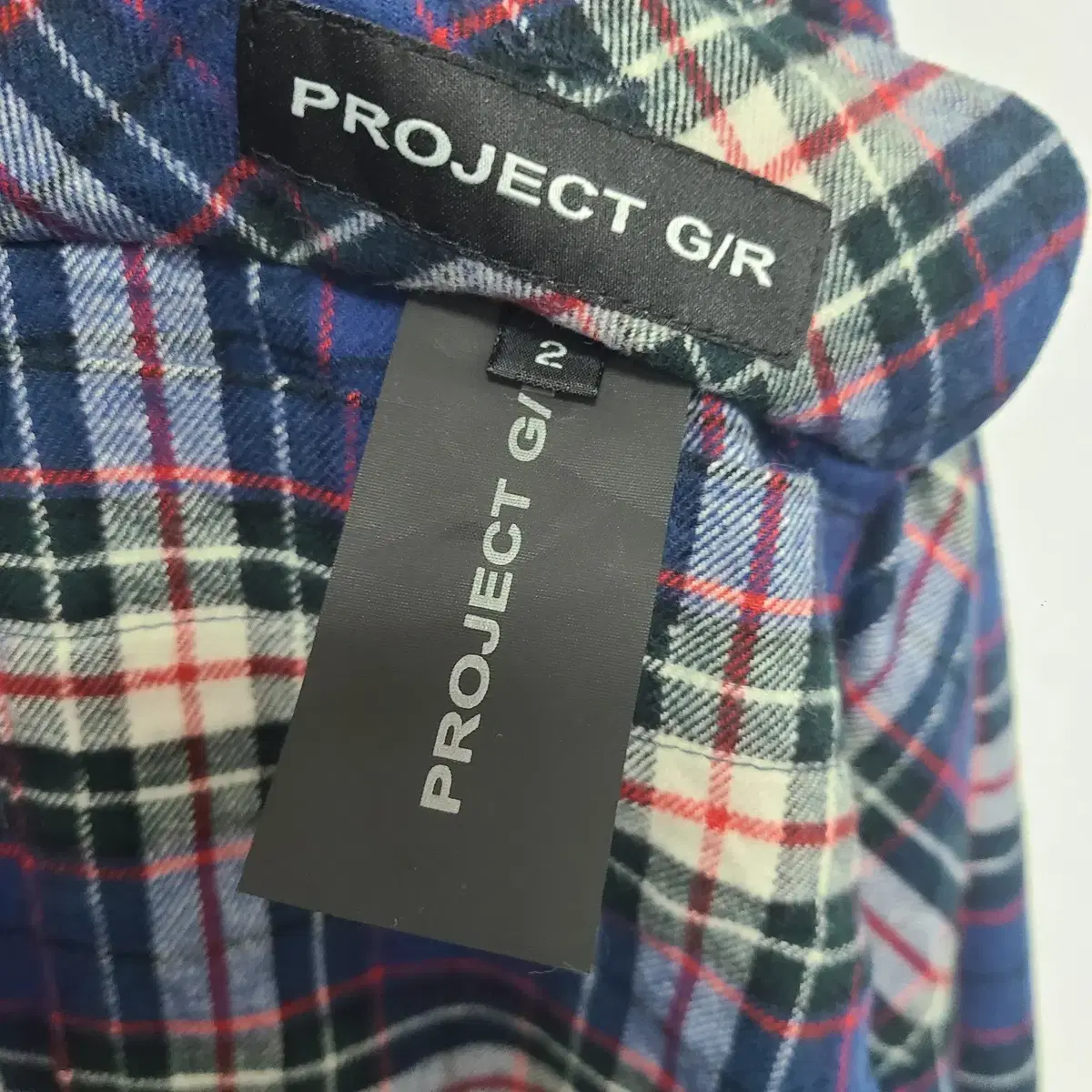 Project G/R 프로젝트gr 리버시블 후드체크셔츠 네이비