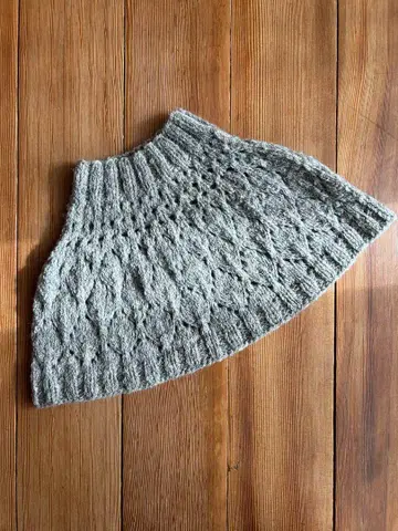 푹신한 털실 손뜨개질 판초(라이트 그레이) 재발행