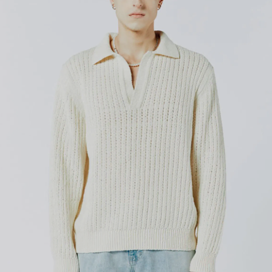 세비지 SAVAGE Boucle Knit Pullover - Ivory