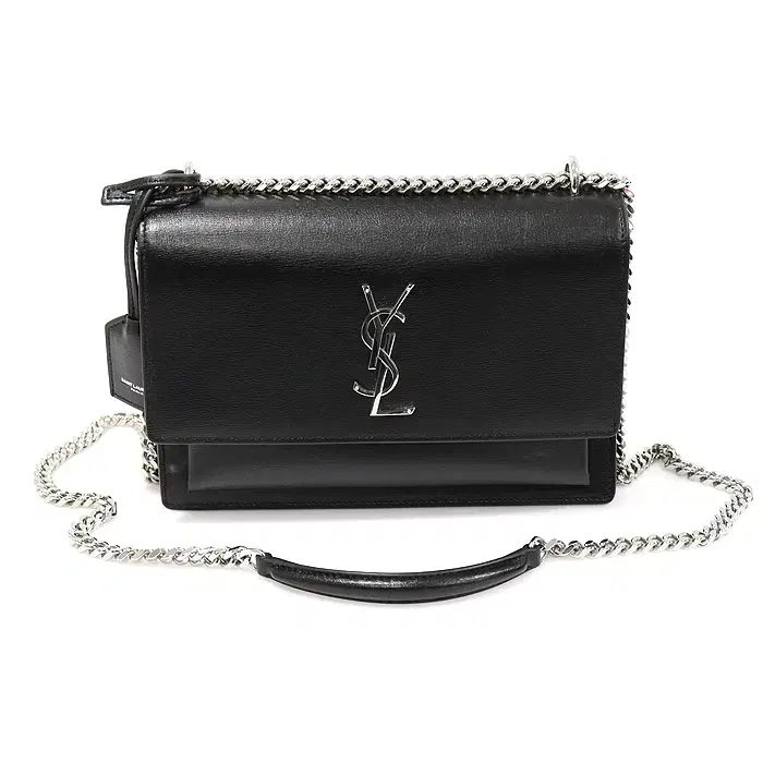 생로랑 442906 블랙 은장 선셋 미듐 숄더백 CO10812YSL