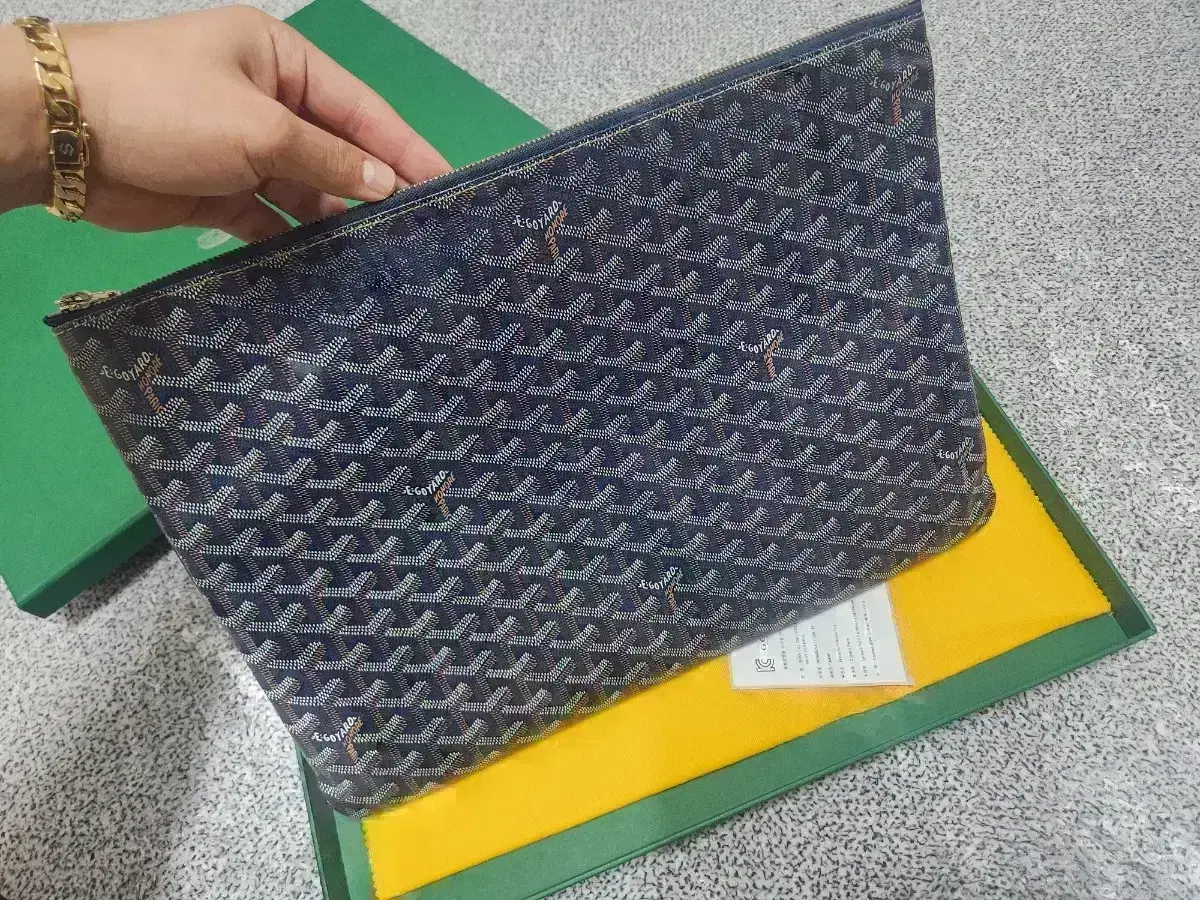 Goyard Sena Clutch Navy GM