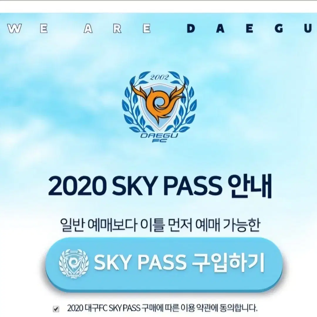 대구fc 스카이패스 SKY PASS 멤버쉽 양도