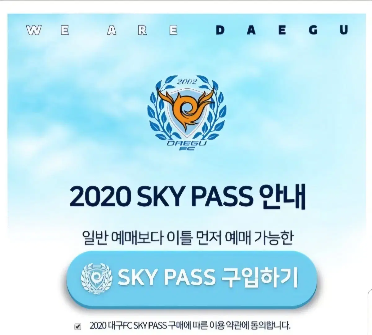 대구fc 스카이패스 SKY PASS 멤버쉽 양도