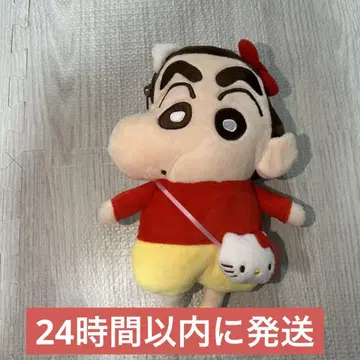 신짱 x 헬로키티콜라보레이션 봉제 인형 펜 파우치