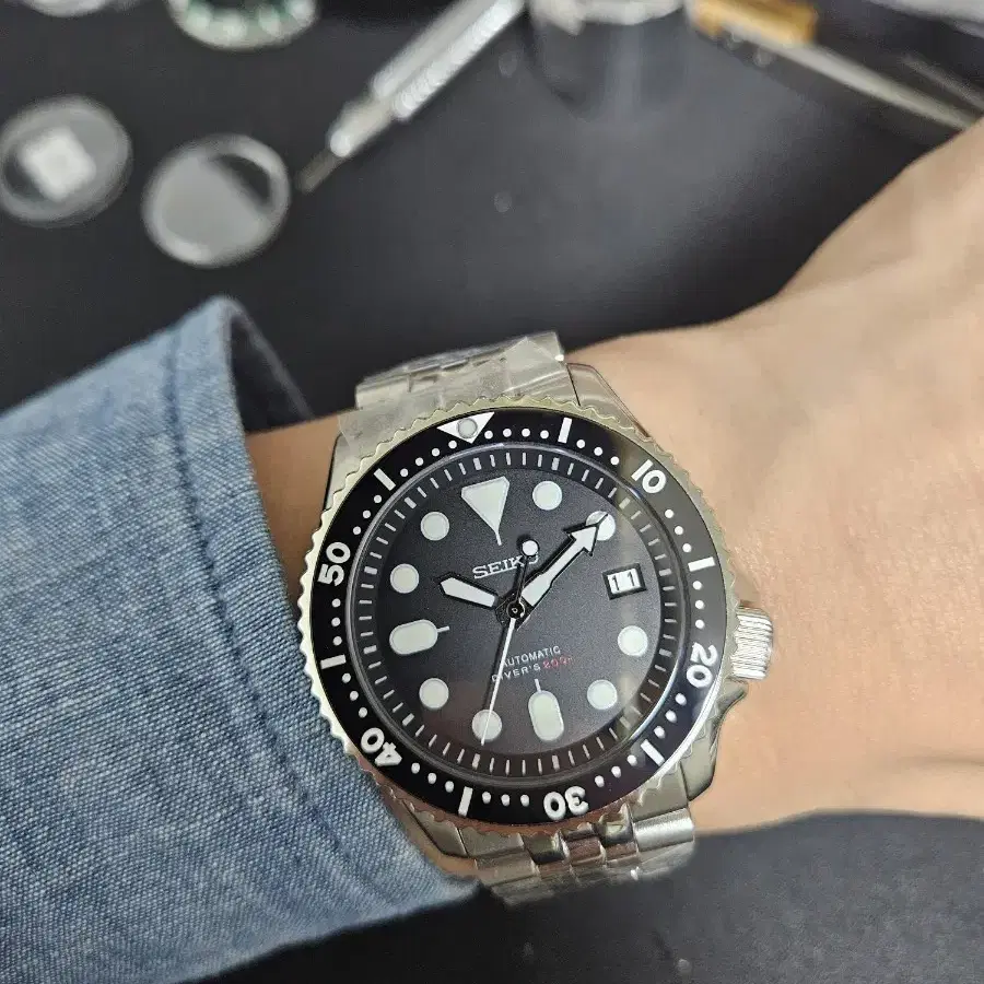 세이코 커스텀 skx007 mod 오토매틱 다이버워치