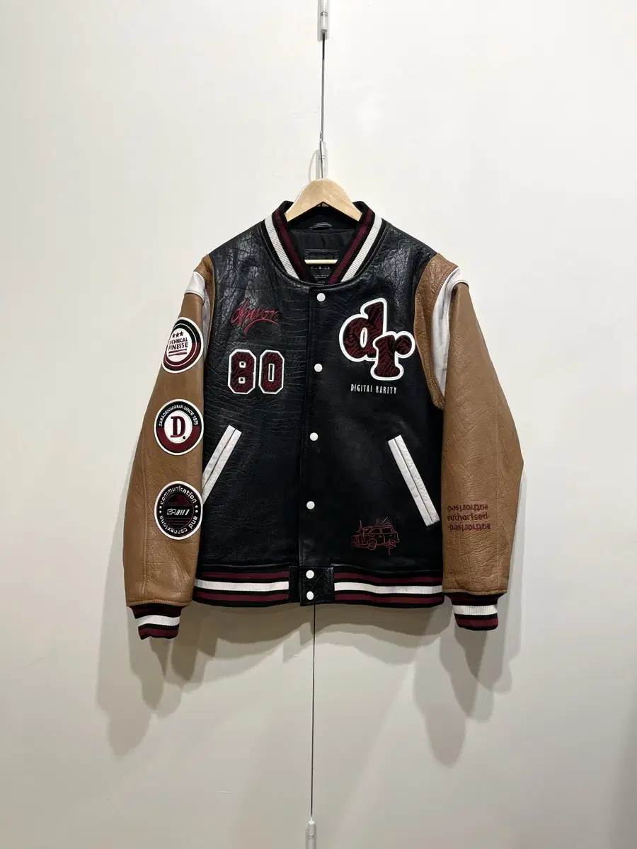 ZARA Buffalo Leather Varsity Jacket