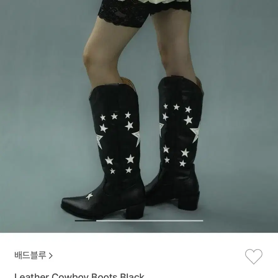 배드블루 부츠 Leather Cowboy Boots Black 230