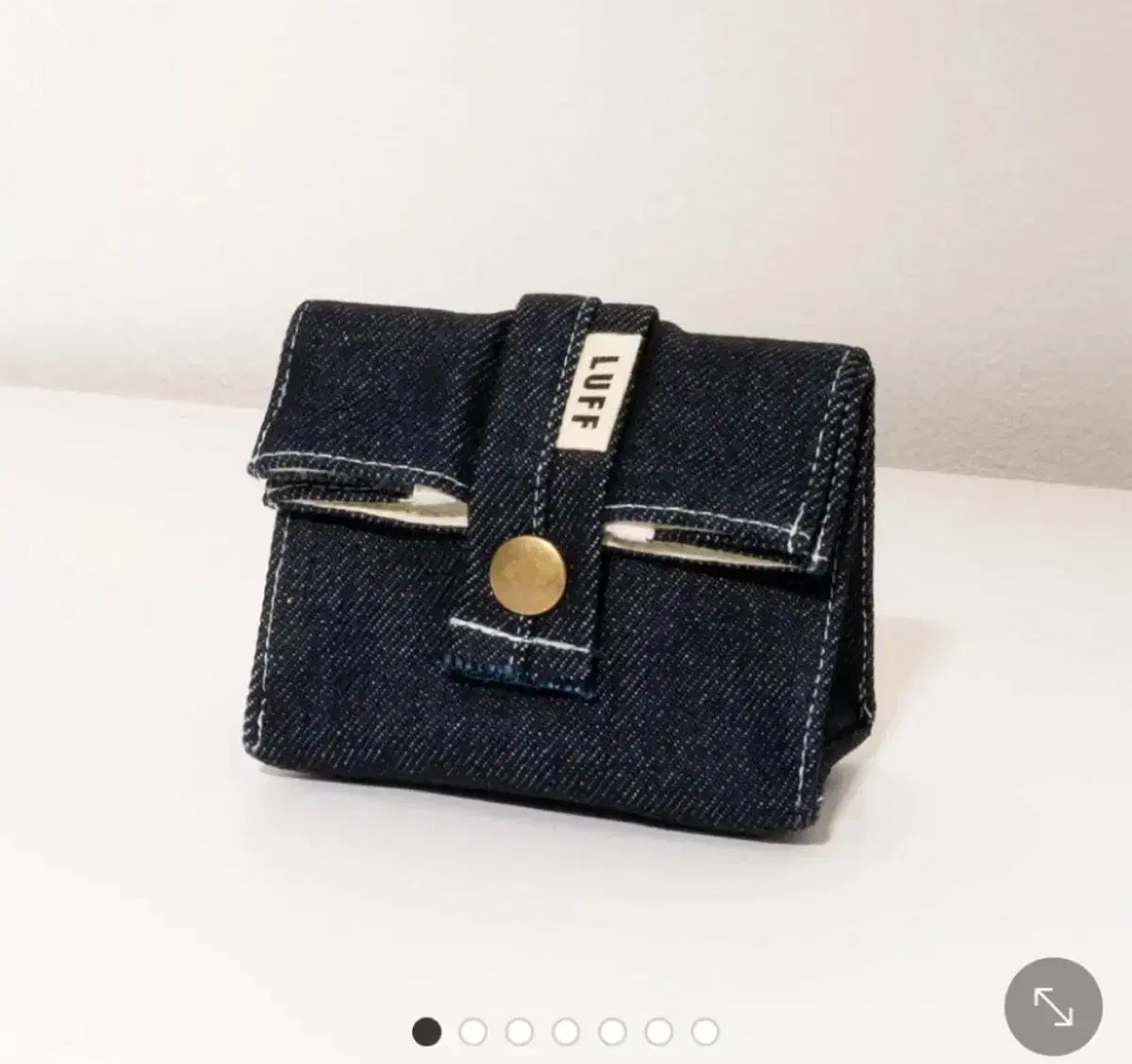 Ruffled denim wallet