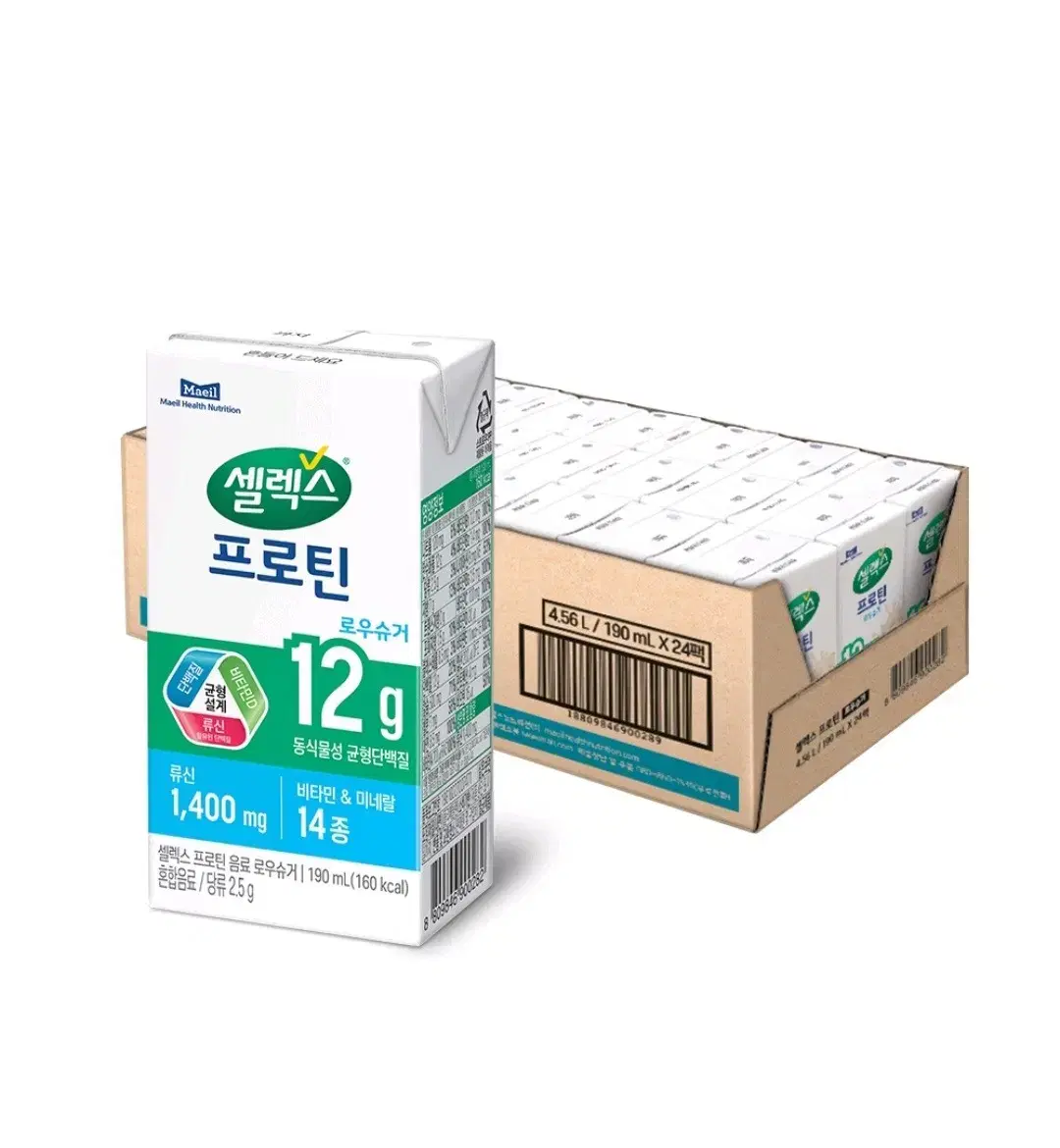 셀렉스 프로틴 로우슈거 음료, 190ml, 24개