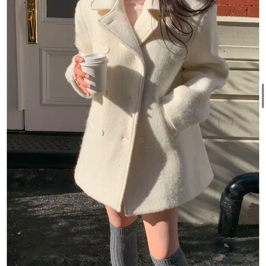 리즈 leeds 코트 화이트/ clotty alpaca coat