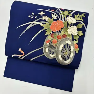 나고야 오비 오소카에 오화 꼰끈 당초 매실 시오제 순수 실크 T-2231