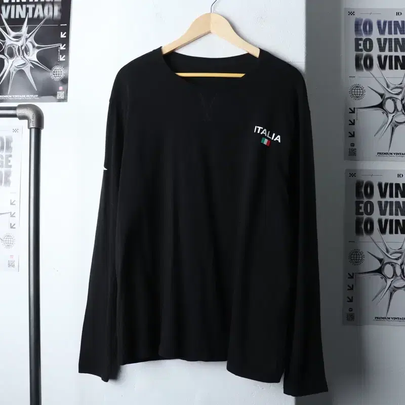 (2XL) 카파 맨투맨 티셔츠 빅사이즈 블랙 올드스쿨-119D4