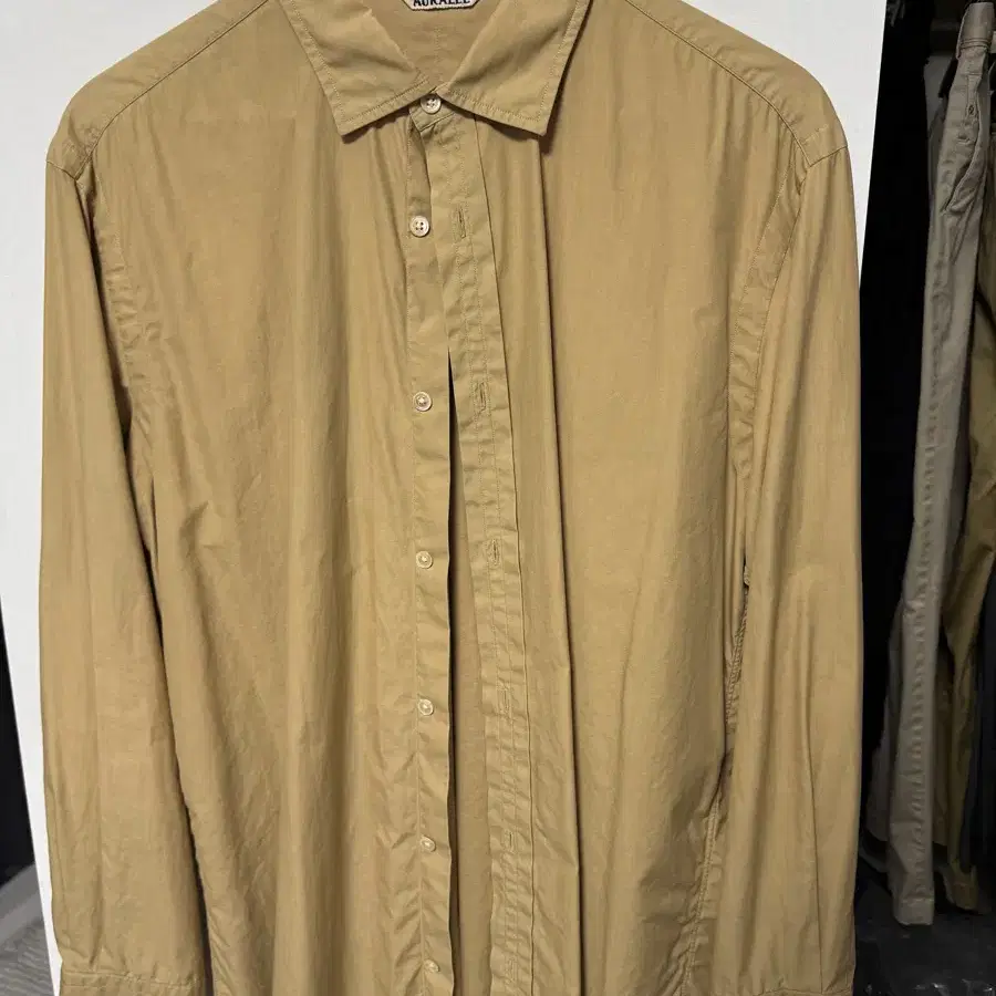 오라리 WASHED FINX TWILL SHIRTS (5)