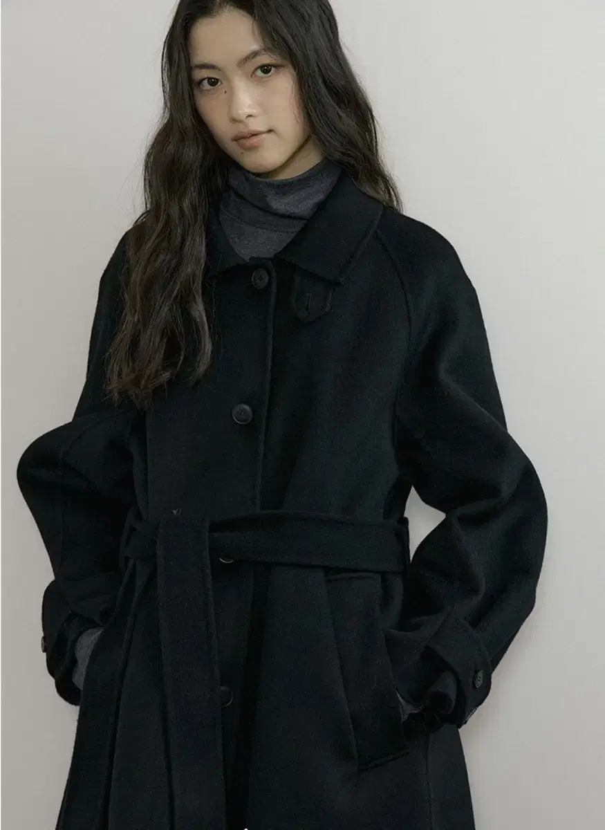 링서울 handmade wool trench coat (black)