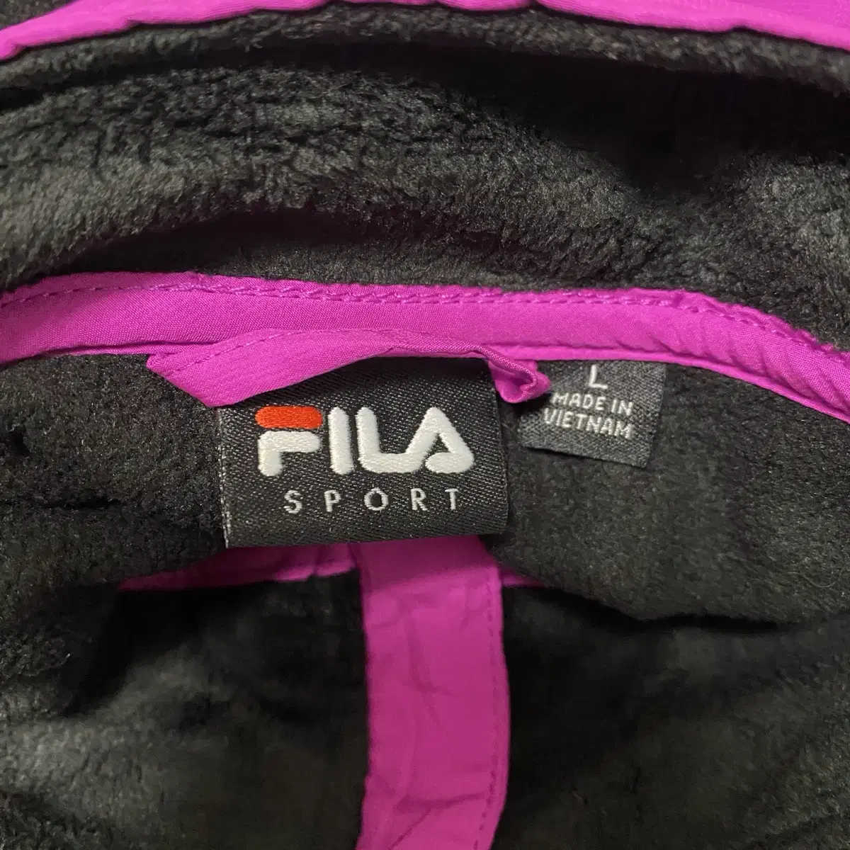 가슴단면55cm 휠라 FILA 여성 자주색 보라색 후리스 플리스 집업