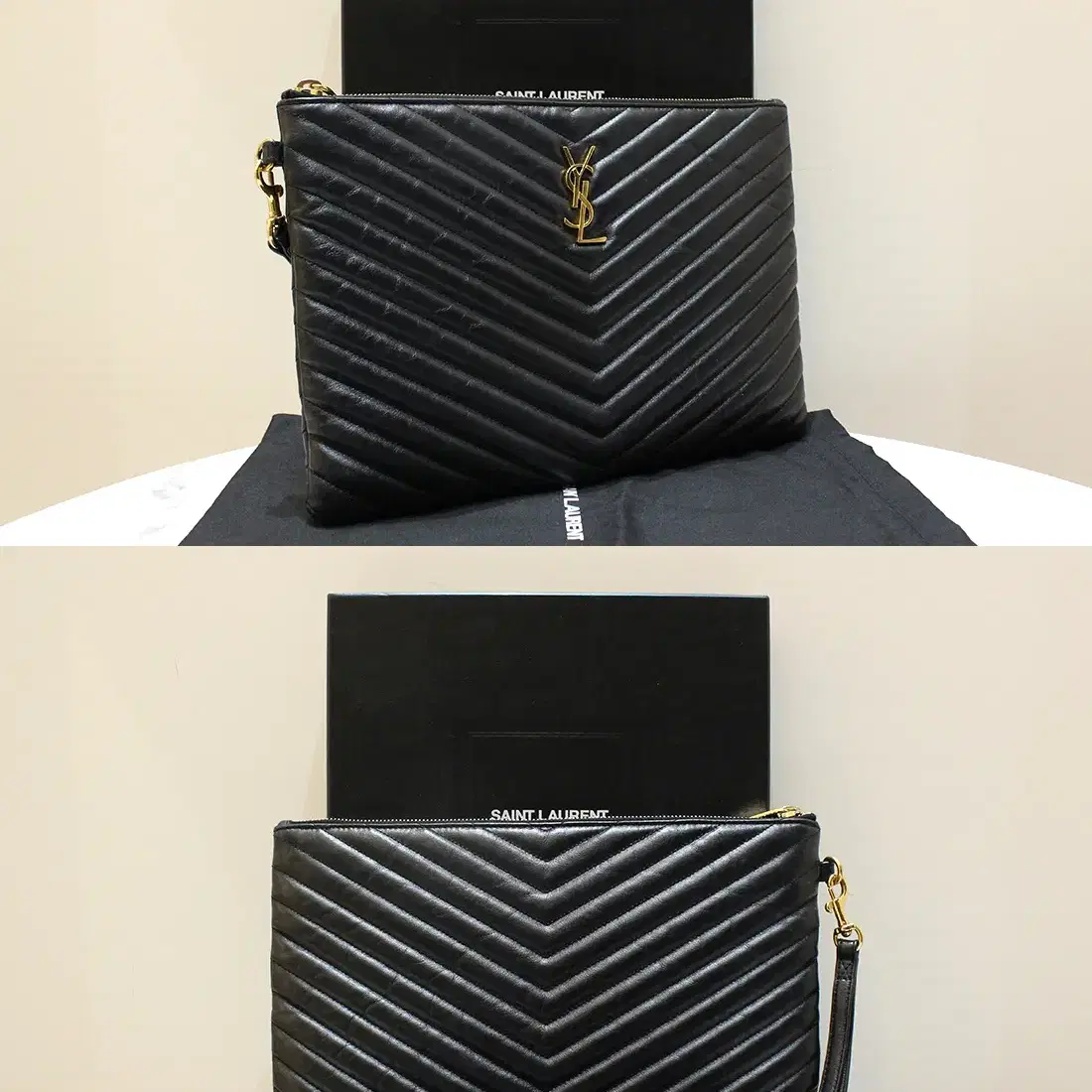 [중고명품다올] 생로랑 YSL 모노그램 마틀라세 미듐 클러치 559193