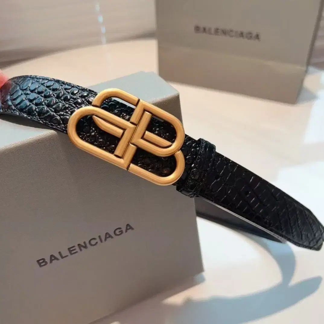 Balenciaga남성 리얼 가죽 벨트 가로 3cm