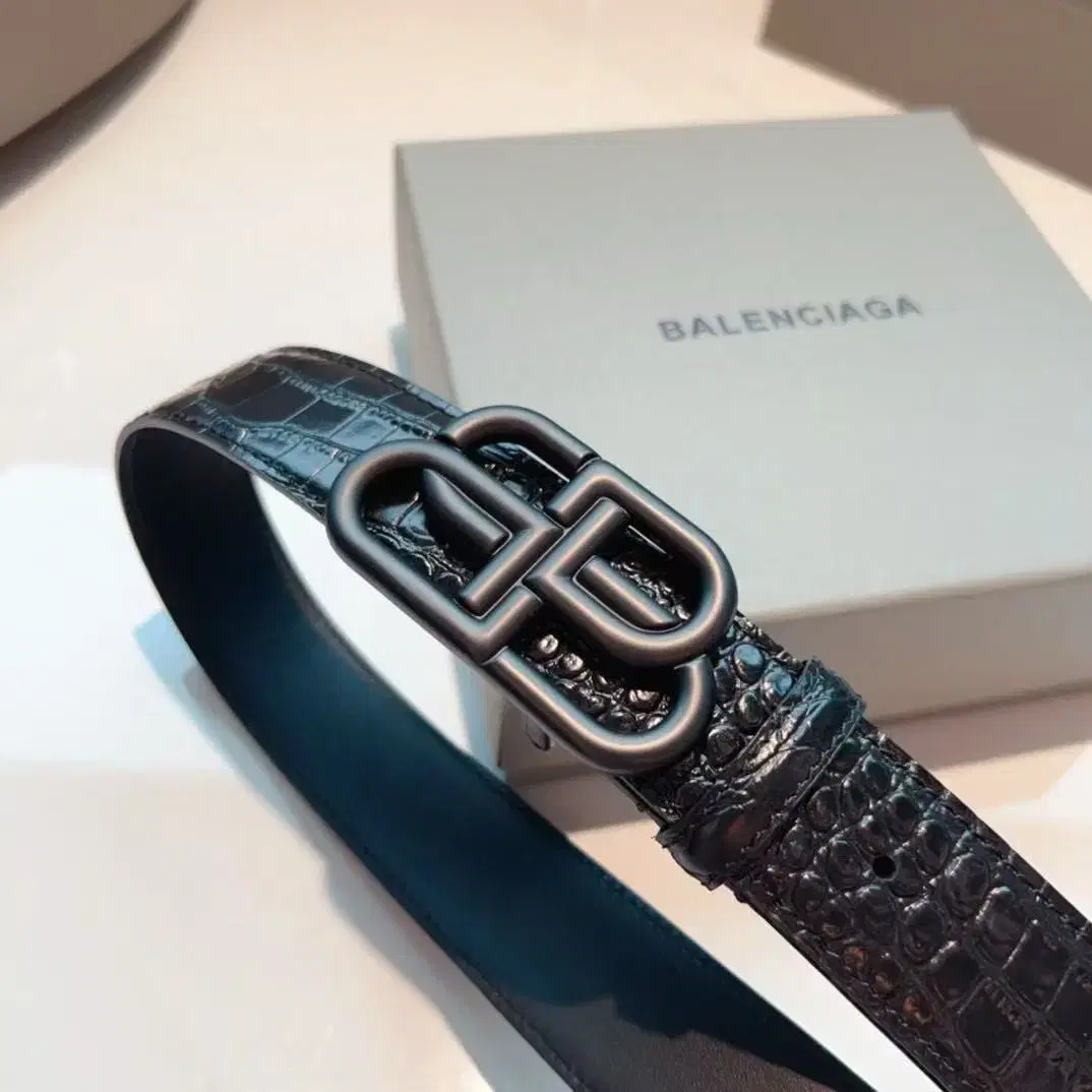 Balenciaga남성 리얼 가죽 벨트 너비 3.5cm