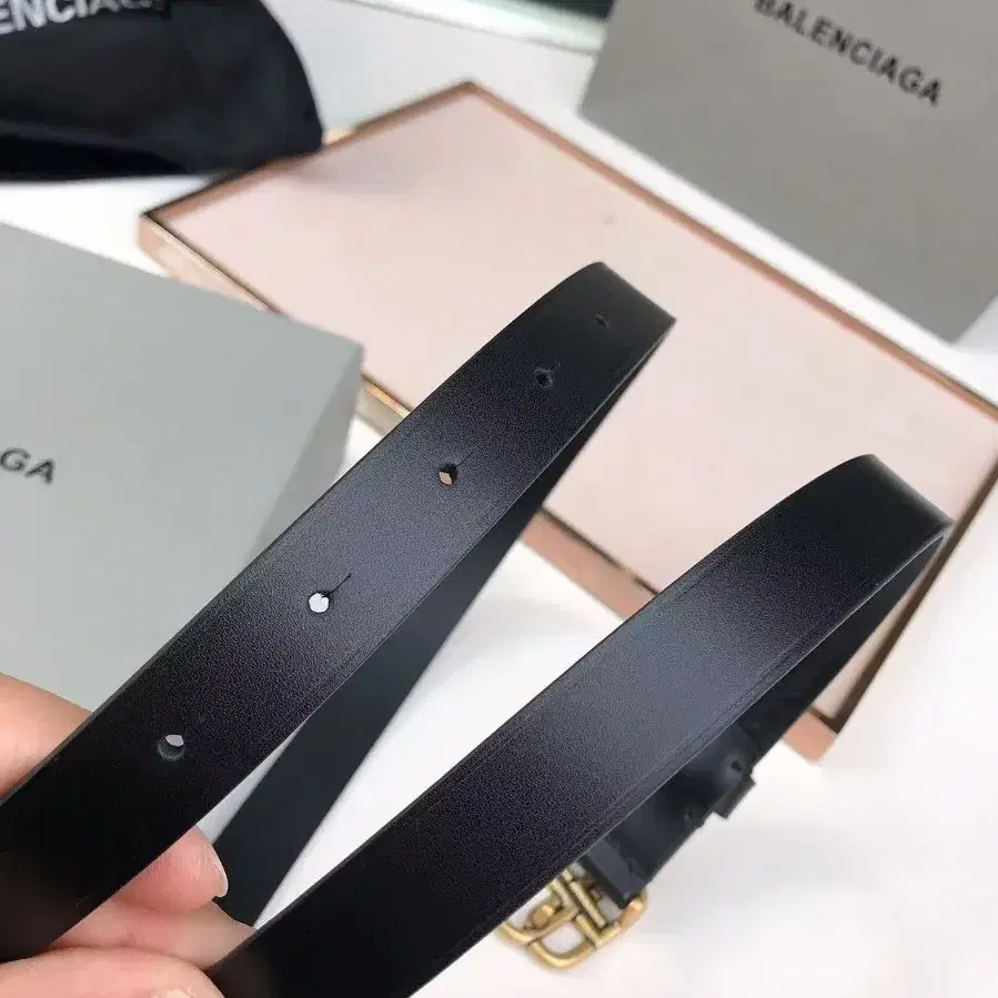 Balenciaga여성 리얼 가죽 벨트 너비 2.0cm