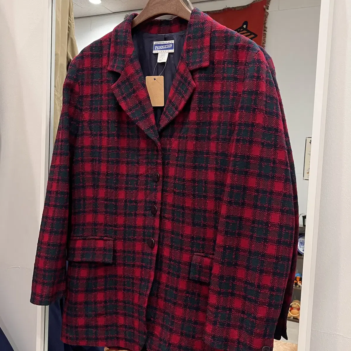 80s Pendleton 펜들턴 울 체크 트위드 자켓 (made USA)