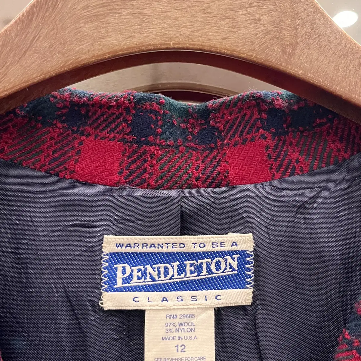 80s Pendleton 펜들턴 울 체크 트위드 자켓 (made USA)