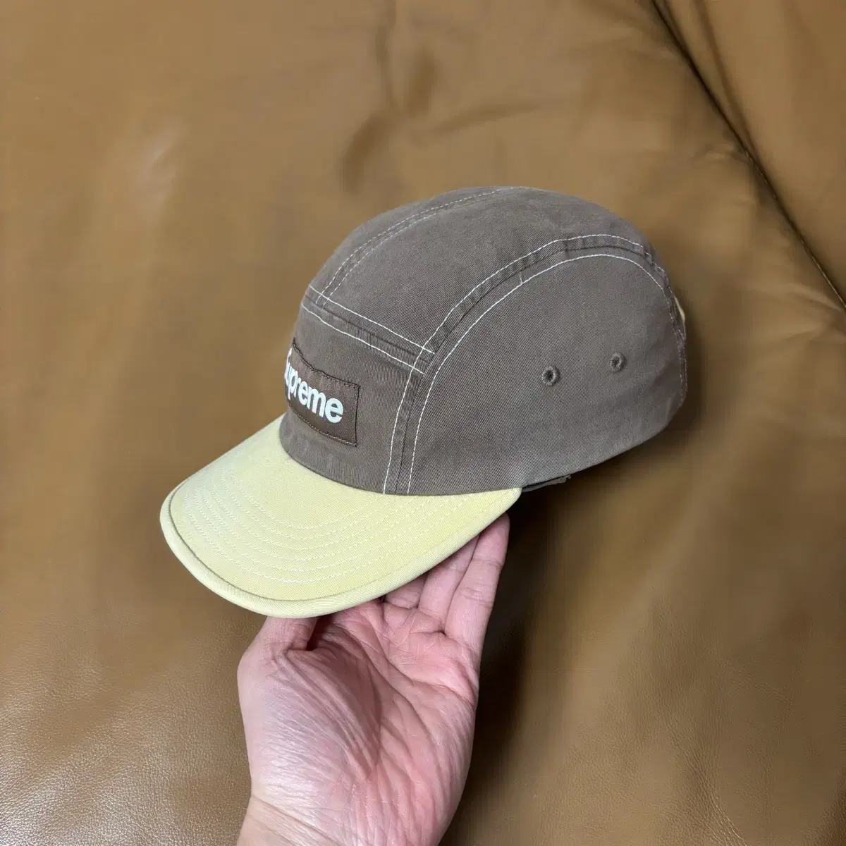 Supreme 슈프림 캠프캡 모자 (2Tone Twill Brown)