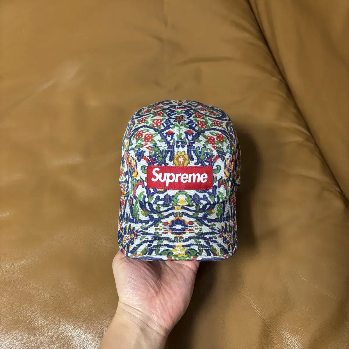 Supreme 슈프림 캠프캡 모자 Washed Chino Tapestry