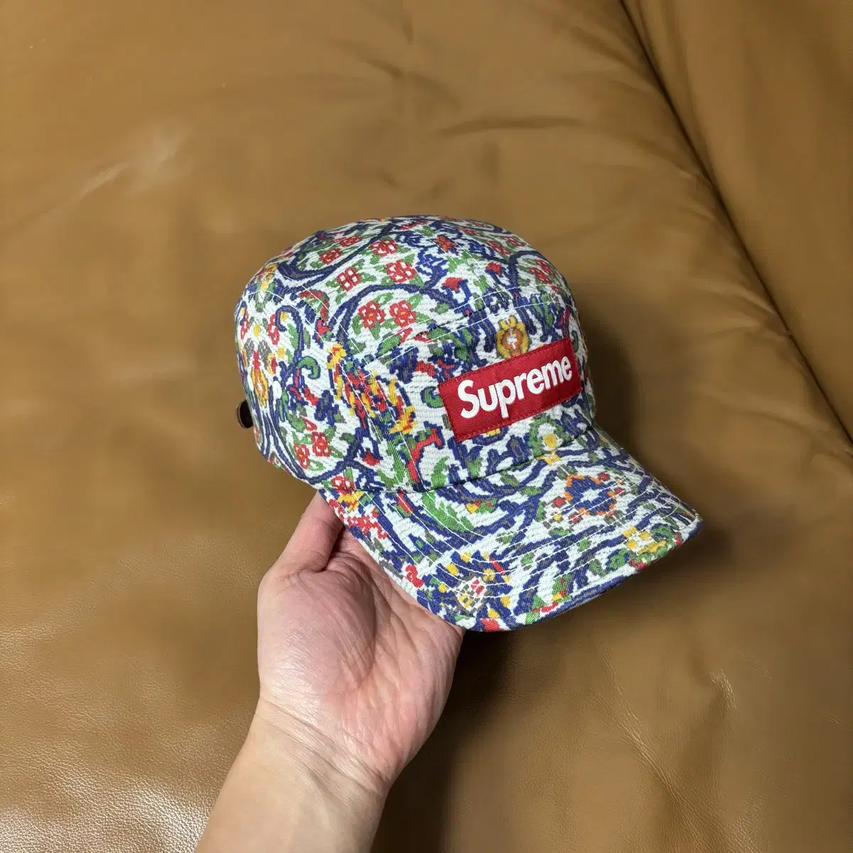 Supreme 슈프림 캠프캡 모자 Washed Chino Tapestry