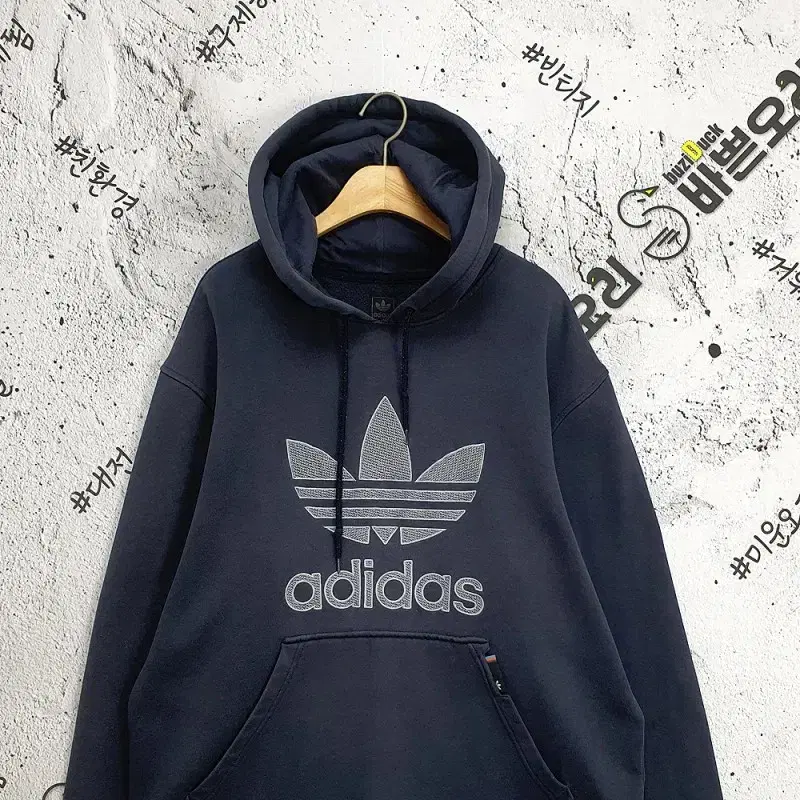 아디다스 ADIDAS 트레포일 기모 후드티 빈티지 네이비 2300044