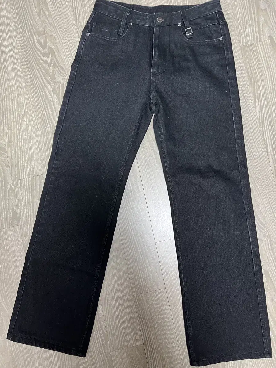 WOOYUNGMI 23FW Long Straight Denim Pants Black (Black) Size 46