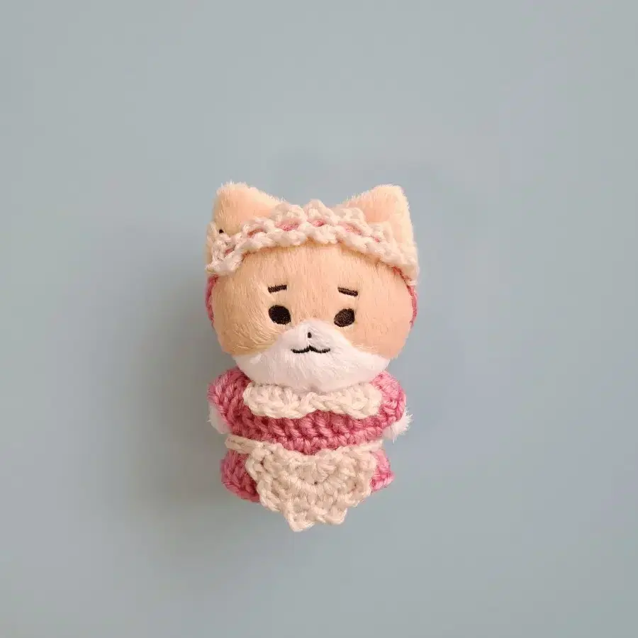 10cm 인형옷 뜨개옷 메이드 세트(분홍)