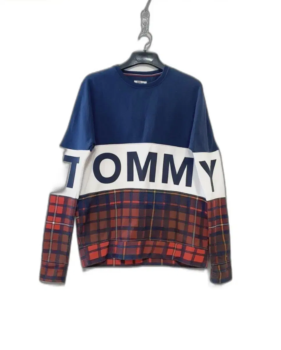 TOMMY HILFIGER 타미 힐피거 화이트기모 오버핏 맨투맨