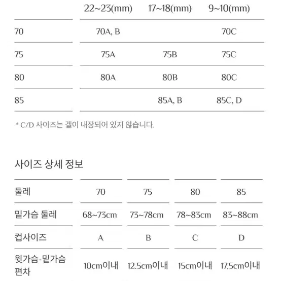 원더브라 75A 브라세트