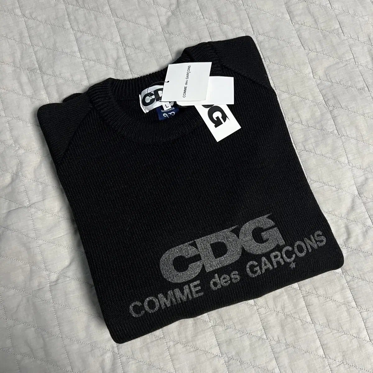 [판매] 꼼데가르송 CDG 로고 니트 L사이즈