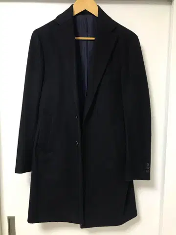 EDIFICE 에디피스 울 캐시미어 체스터 코트 네이비 42