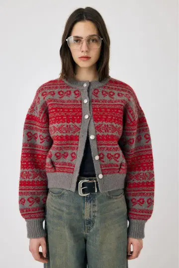 MOUSSY RIBBON FAIR ISLE 니트 가디건