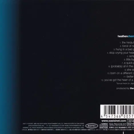 Oasis - Heathen Chemistry(CD)일본반02Obi NM