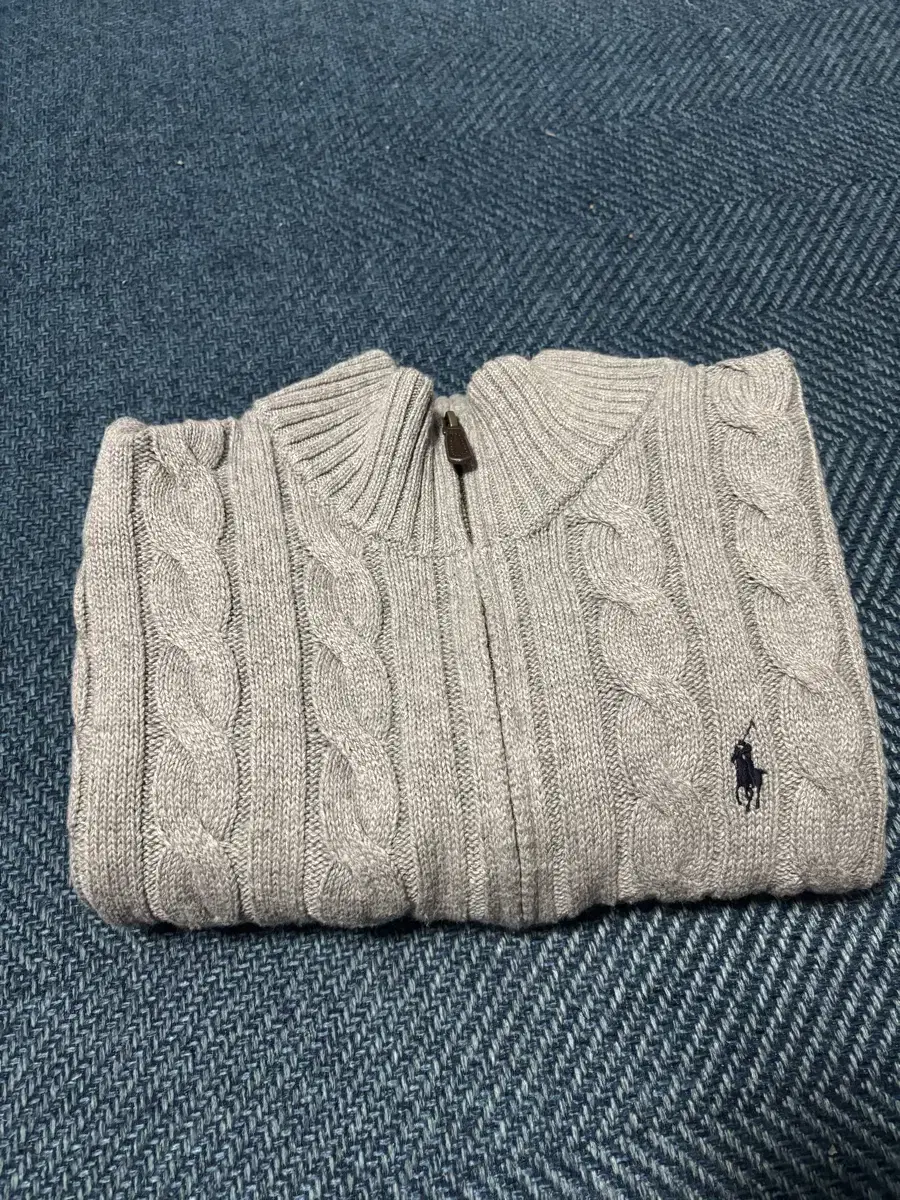 [L, 2-way] QR Authentication Genuine Polo Ralph Lauren Cable Vahn Zip-Up