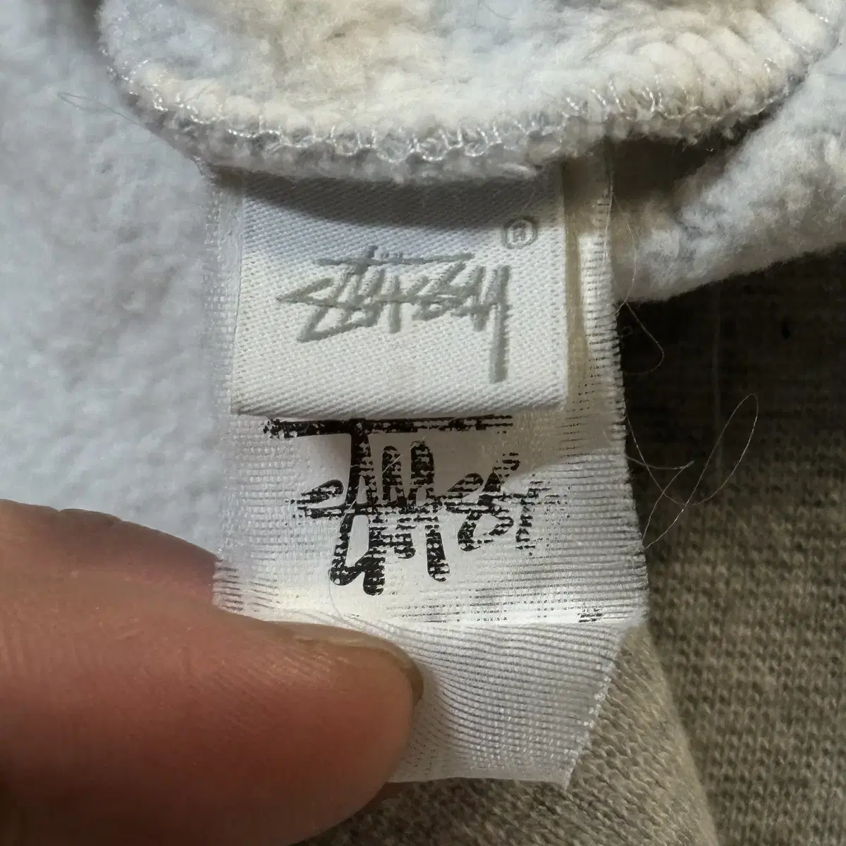 [여성 12] 희귀) 스투시 STUSSY 박스로고 크롭 후드티 그레이