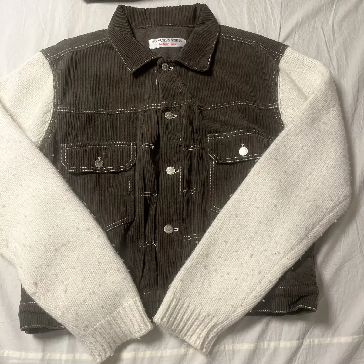 ◆THE MUSEUM VISITOR◆ HAND PAINTED DENIM JACKET BROWN 10117 HAND PAINTED DENIM JACKET (BROWN) : THE MUSEUM VISITOR