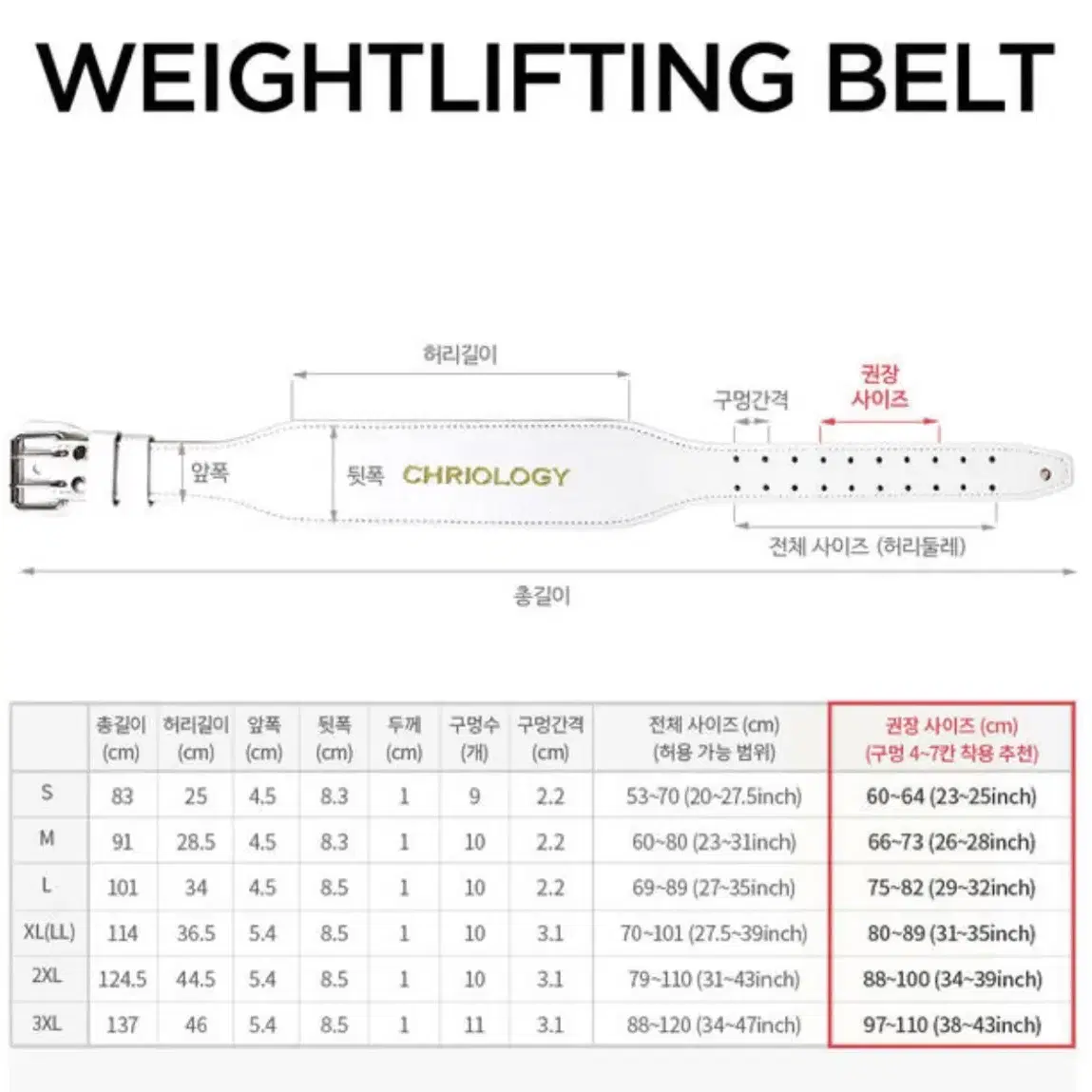 [새제품] 크리오로지 벨트 M 판매합니다. (헬스벨트, 리프팅벨트)