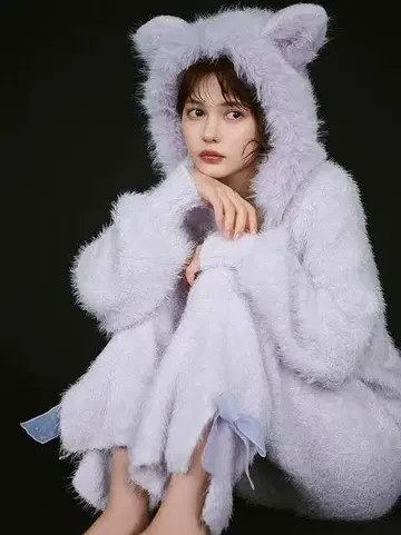 미개봉 SNIDEL HOME네코미미 후드티 라벤더