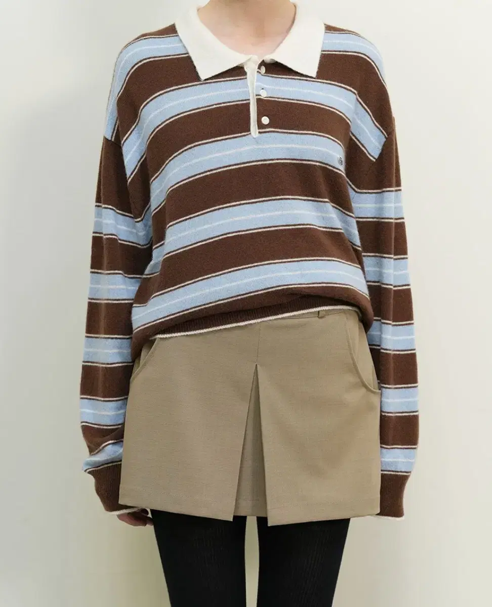 Danke Dier Wool Stripe Loose Fit Knit (Brown)