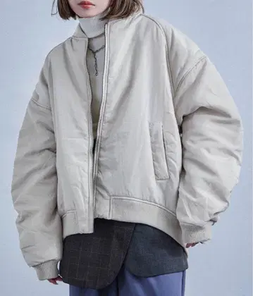 fashion letter 개더 슬리브 오버사이즈 MA-1