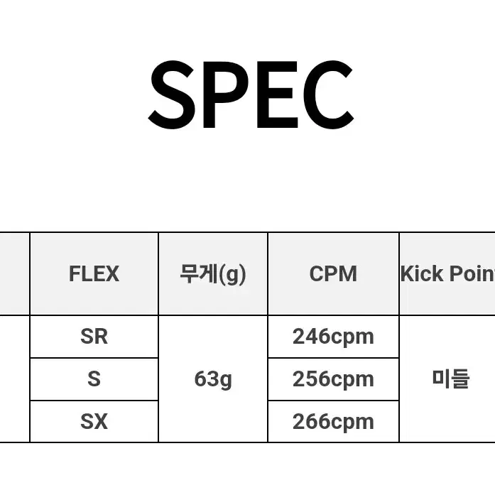 TRPX T시리즈 T-2 62S 드라이버 사프트