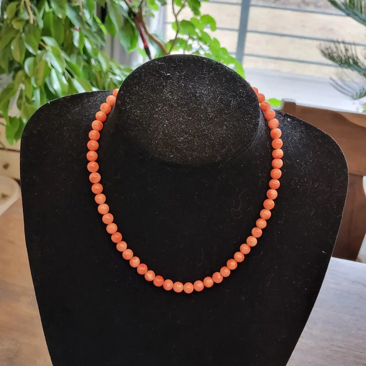 Red Coral 7mm Bead Necklace