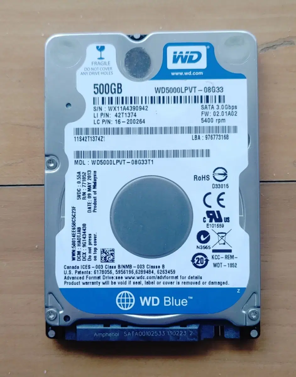 2.5인치 sata hdd 500g 2개 (중고)