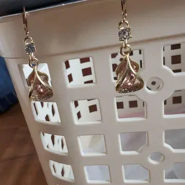 로즈 골드 후크 타입 링 귀걸이