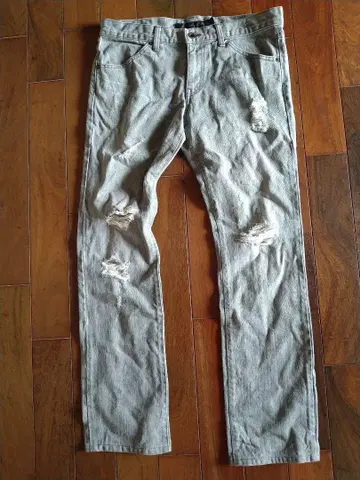 [ 새상품급 ] SCHLUSSEL 남성용 데님 팬츠 청바지 데미지 가공